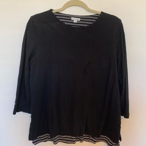 J. Jill 3/4 length shirt with striped layer